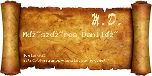 Mészáros Daniló névjegykártya